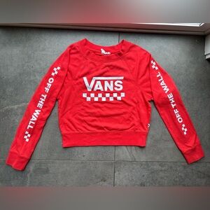 Vans red cropped sweatshirt size S